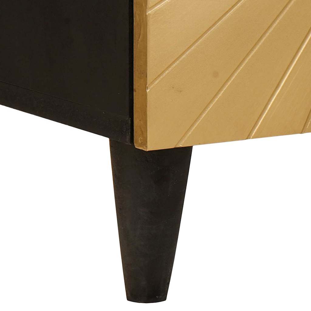 Comodino 2 pcs Nero e Oro 40 x 33.5 x 46 cm