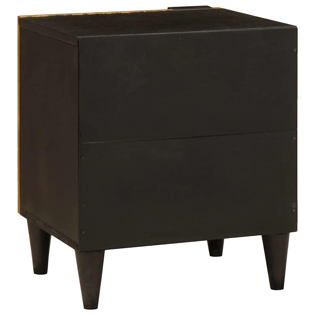 Comodino 2 pcs Nero e Oro 40 x 33.5 x 46 cm
