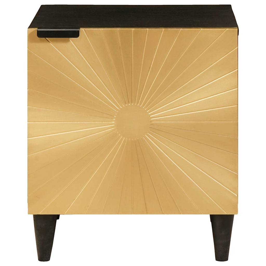 Comodino 2 pcs Nero e Oro 40 x 33.5 x 46 cm