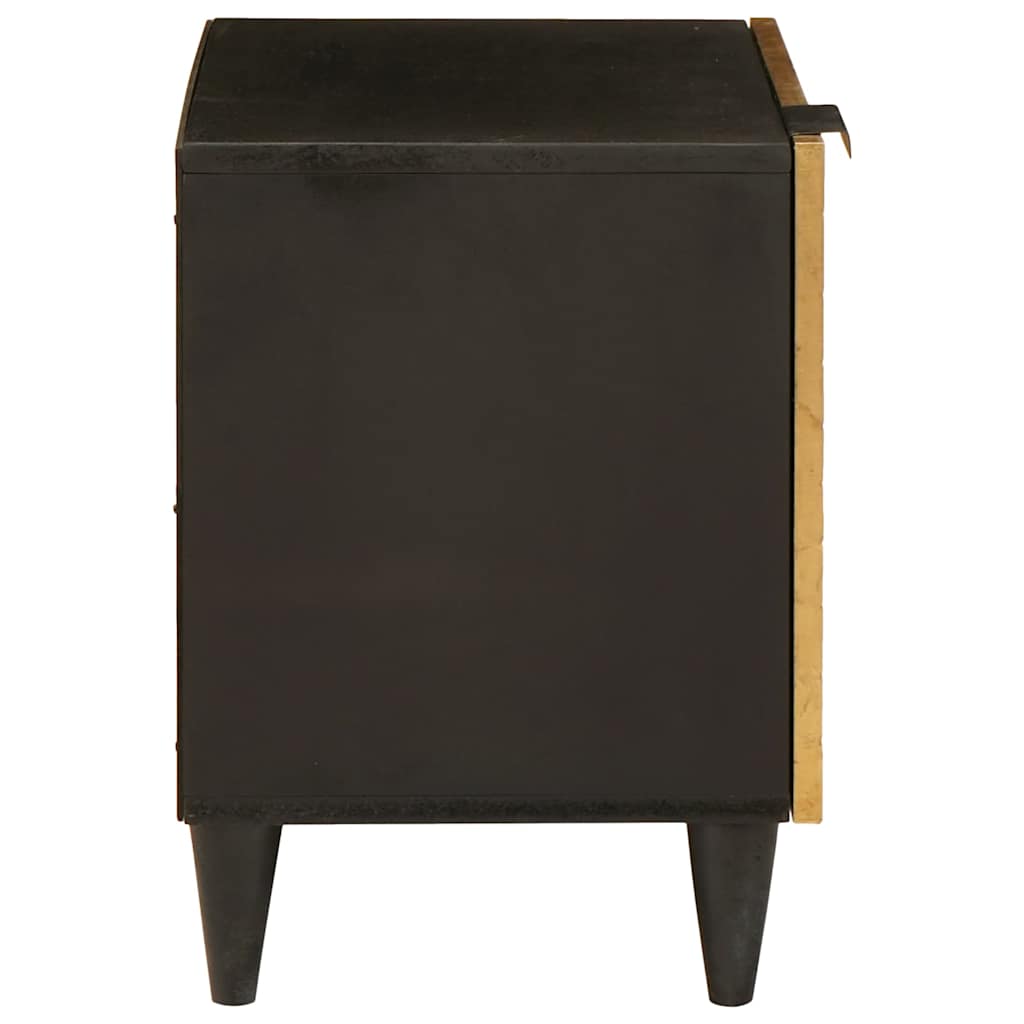 Comodino 2 pcs Nero e Oro 40 x 33.5 x 46 cm