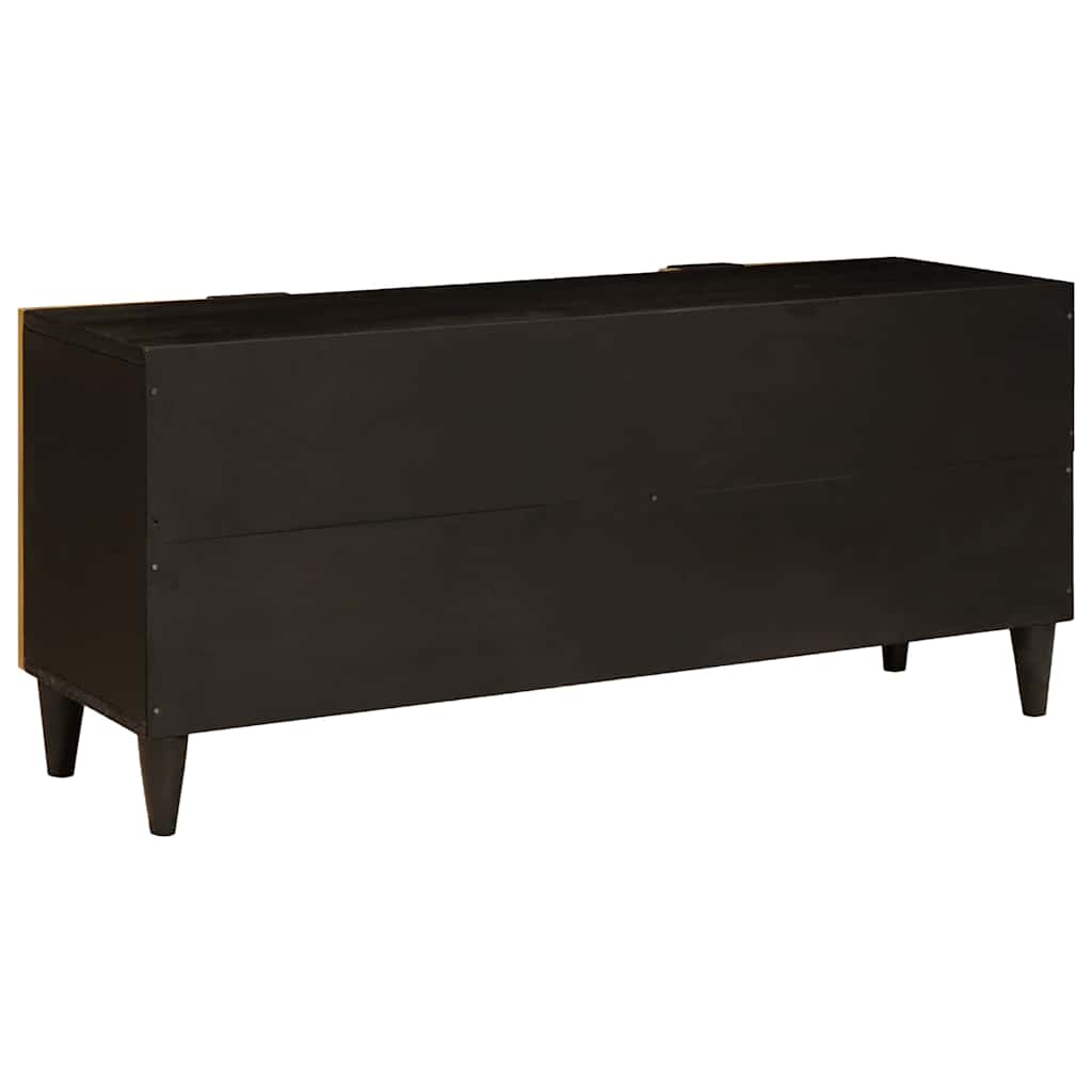 Mobile TV Nero e Oro 105 x 33 x 46 cm legno massello di mango