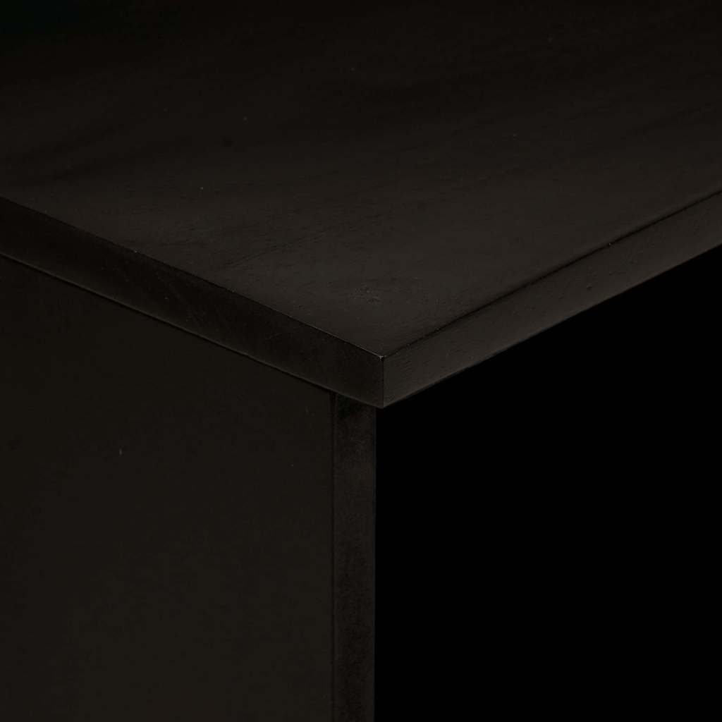 Mobile TV Nero e Oro 70 x 33 x 46 cm legno massello di mango