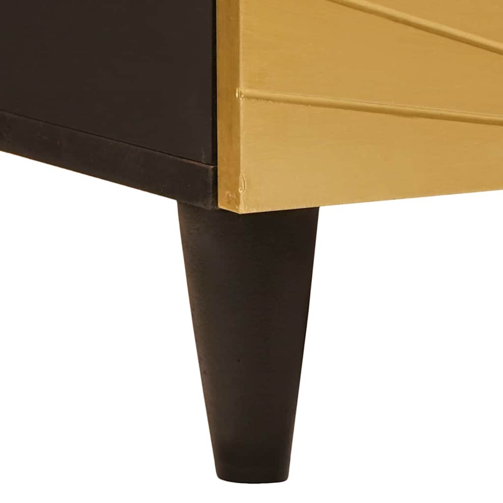 Comodino con cassetto Nero e Oro 50 x 33 x 60 cm