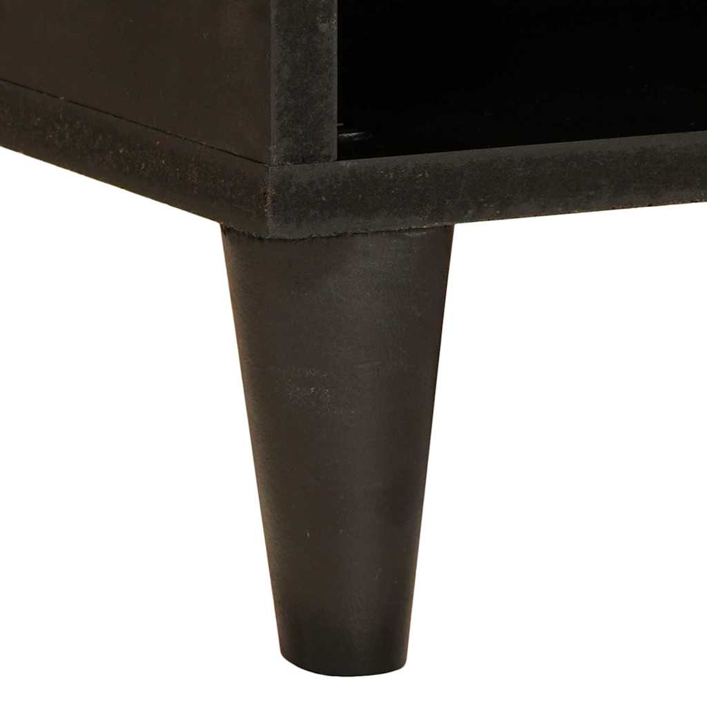 Mobile TV Nero e Oro 80 x 33 x 46 cm legno massello di mango