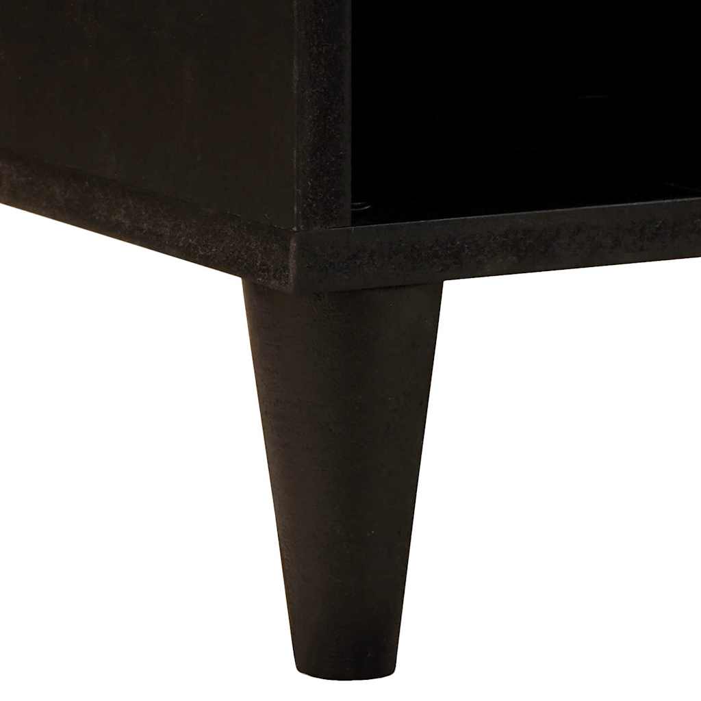 Mobile TV Nero e Oro 100 x 33 x 46 cm legno massello di mango