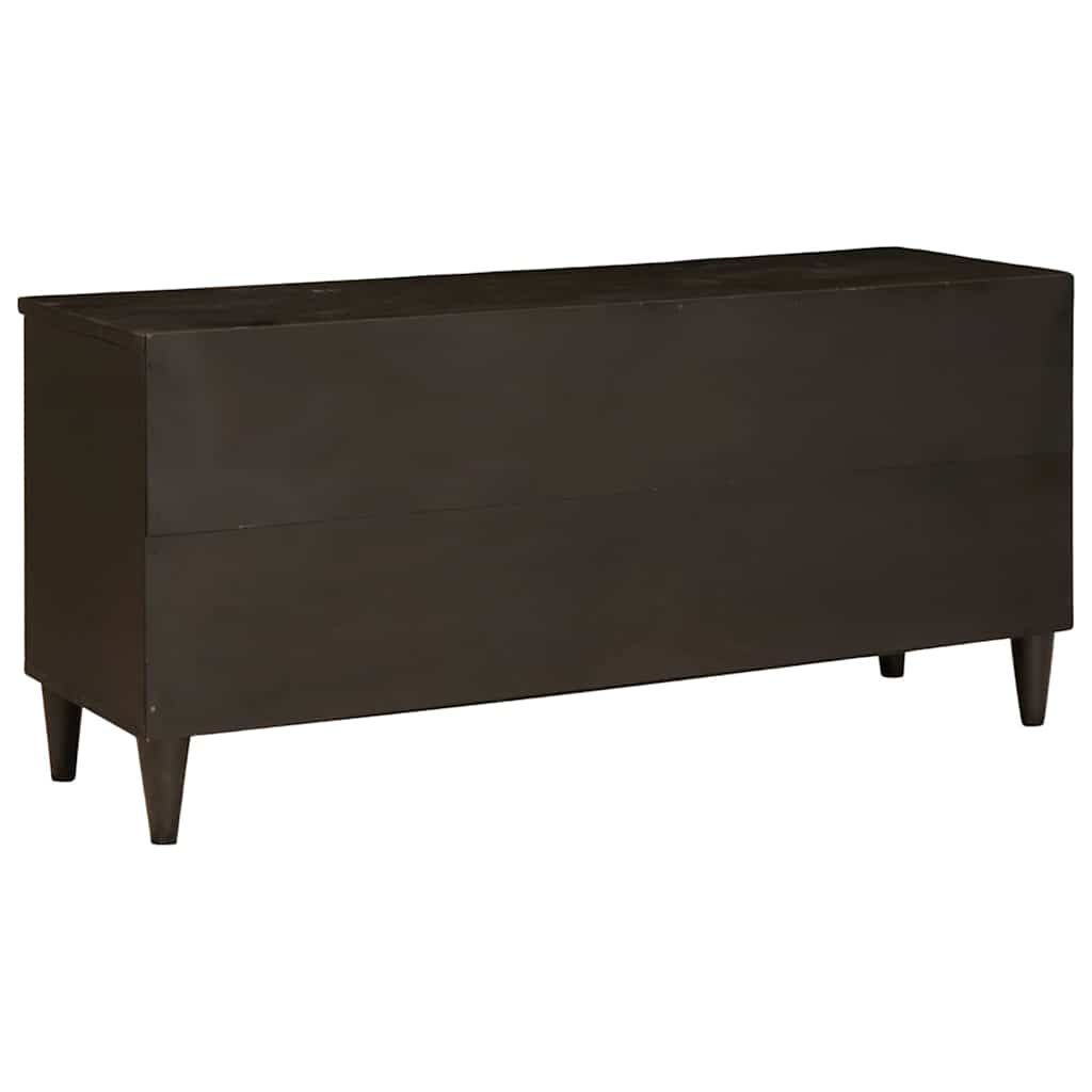 Mobile TV Nero e Oro 100 x 33 x 46 cm legno massello di mango