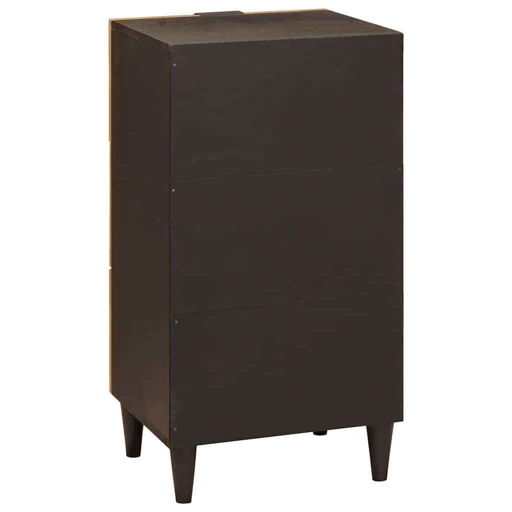 Credenza Nero e Oro 40 x 33 x 75 cm legno massello di mango