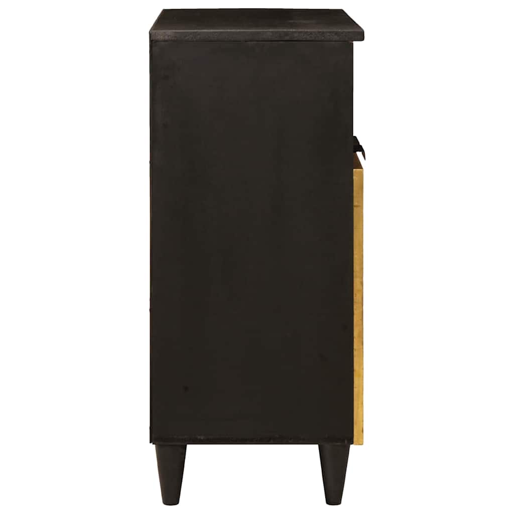 Credenza Nero e Oro 60 x 33 x 75 cm legno massello di mango