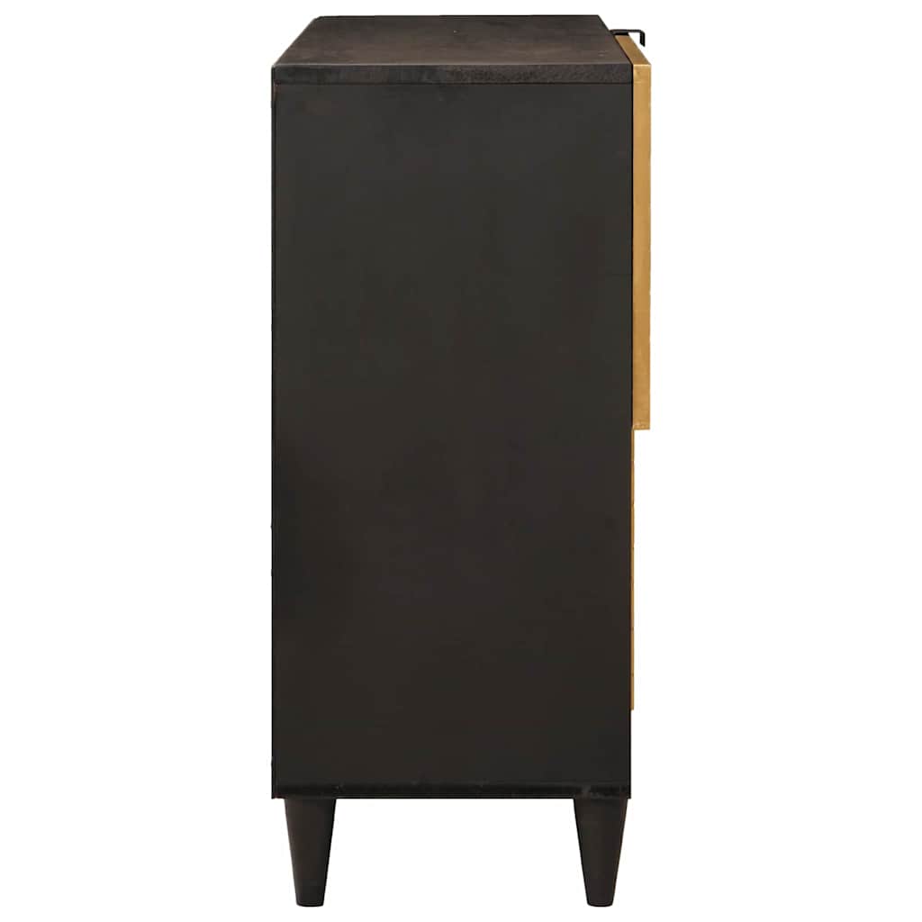 Mobile laterale con archiviazione Nero e Oro 80 x 33.5 x 75 cm