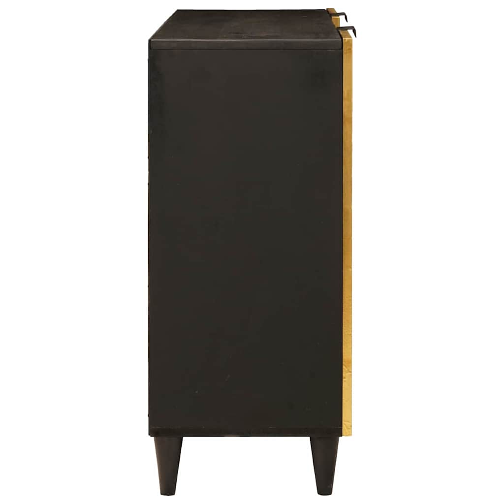 Mobile laterale con archiviazione Nero e Oro 90 x 33.5 x 75 cm