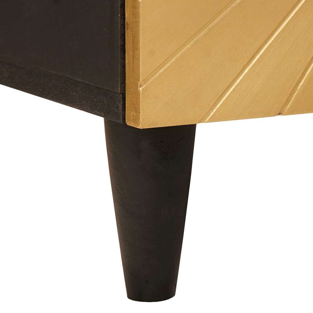 Mobile laterale con archiviazione Nero e Oro 40 x 33.5 x 110 cm