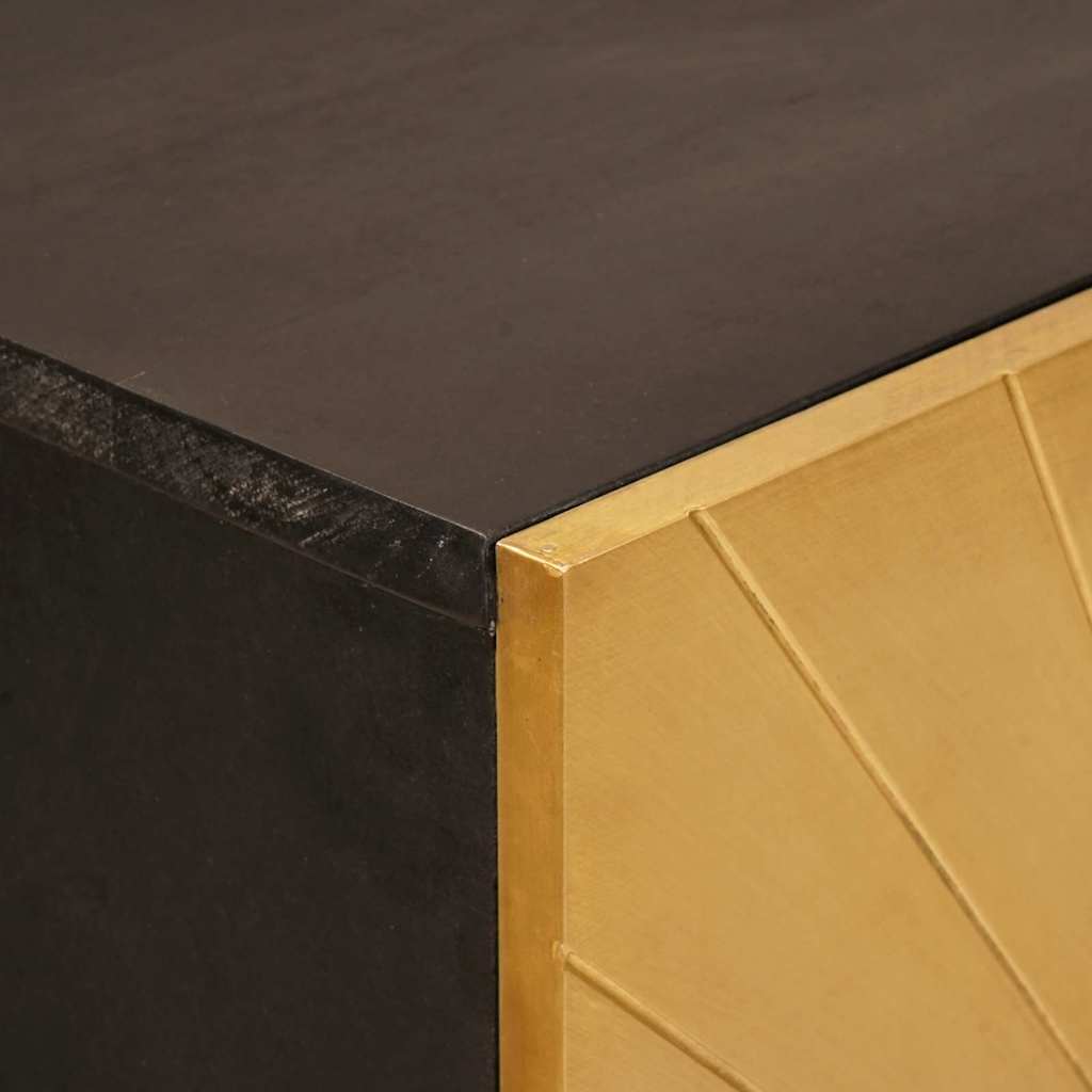 Mobile laterale con cassetto Nero e Oro 60 x 33.5 x 100 cm