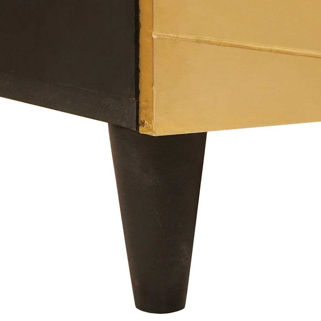 Mobile laterale con cassetto Nero e Oro 60 x 33.5 x 100 cm
