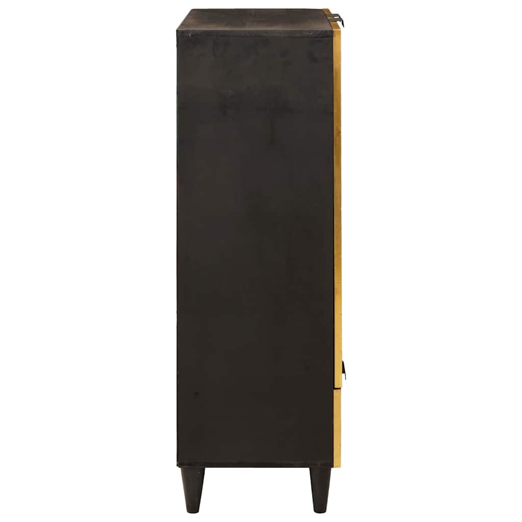 Mobile laterale con cassetto Nero e Oro 60 x 33.5 x 100 cm