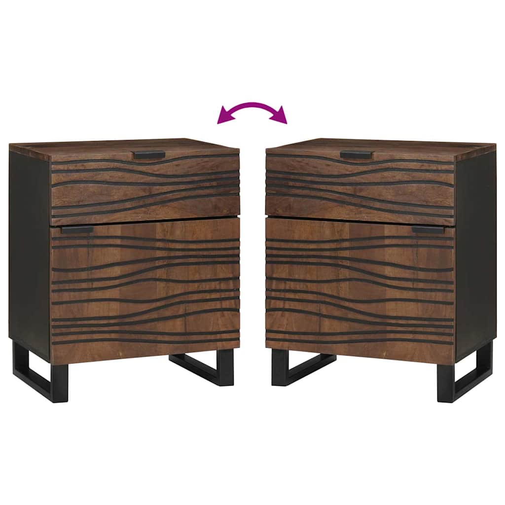 Armadio da Notte Noce 50 x 33 x 60 cm legno massello di mango