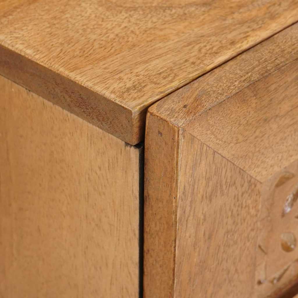 Comodino Marrone chiaro 40 x 33 x 46 cm legno massello di mango