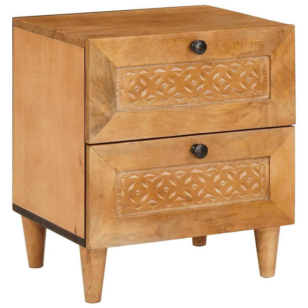 Comodino Marrone chiaro 40 x 33 x 46 cm legno massello di mango