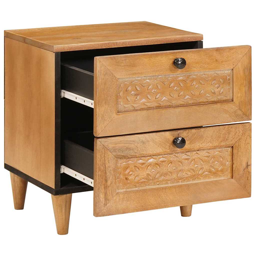 Comodino Marrone chiaro 40 x 33 x 46 cm legno massello di mango