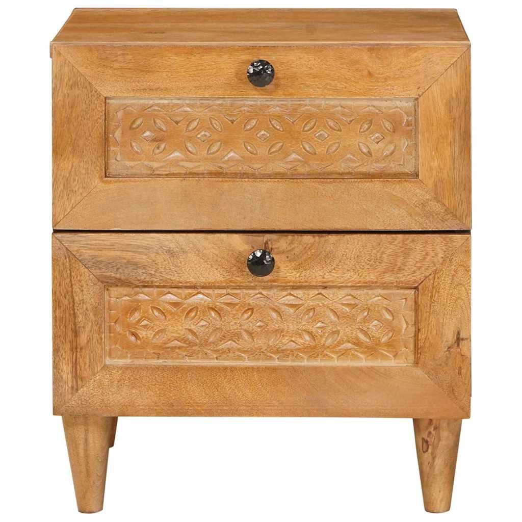 Comodino Marrone chiaro 40 x 33 x 46 cm legno massello di mango