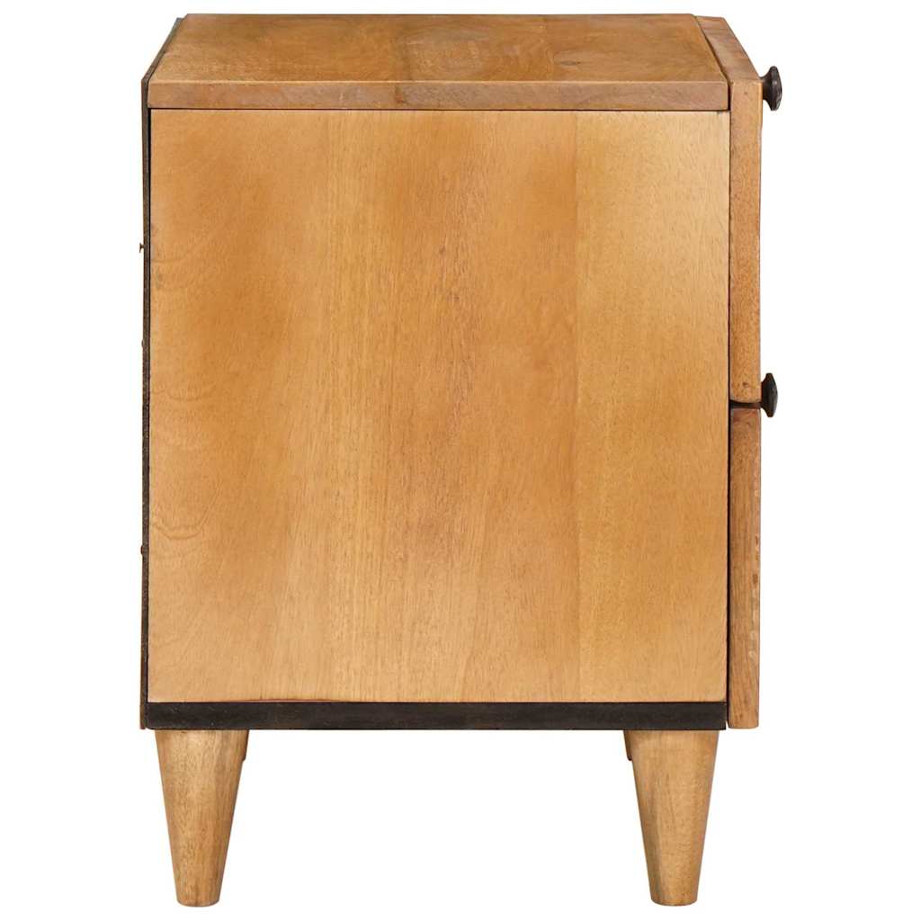 Comodino Marrone chiaro 40 x 33 x 46 cm legno massello di mango