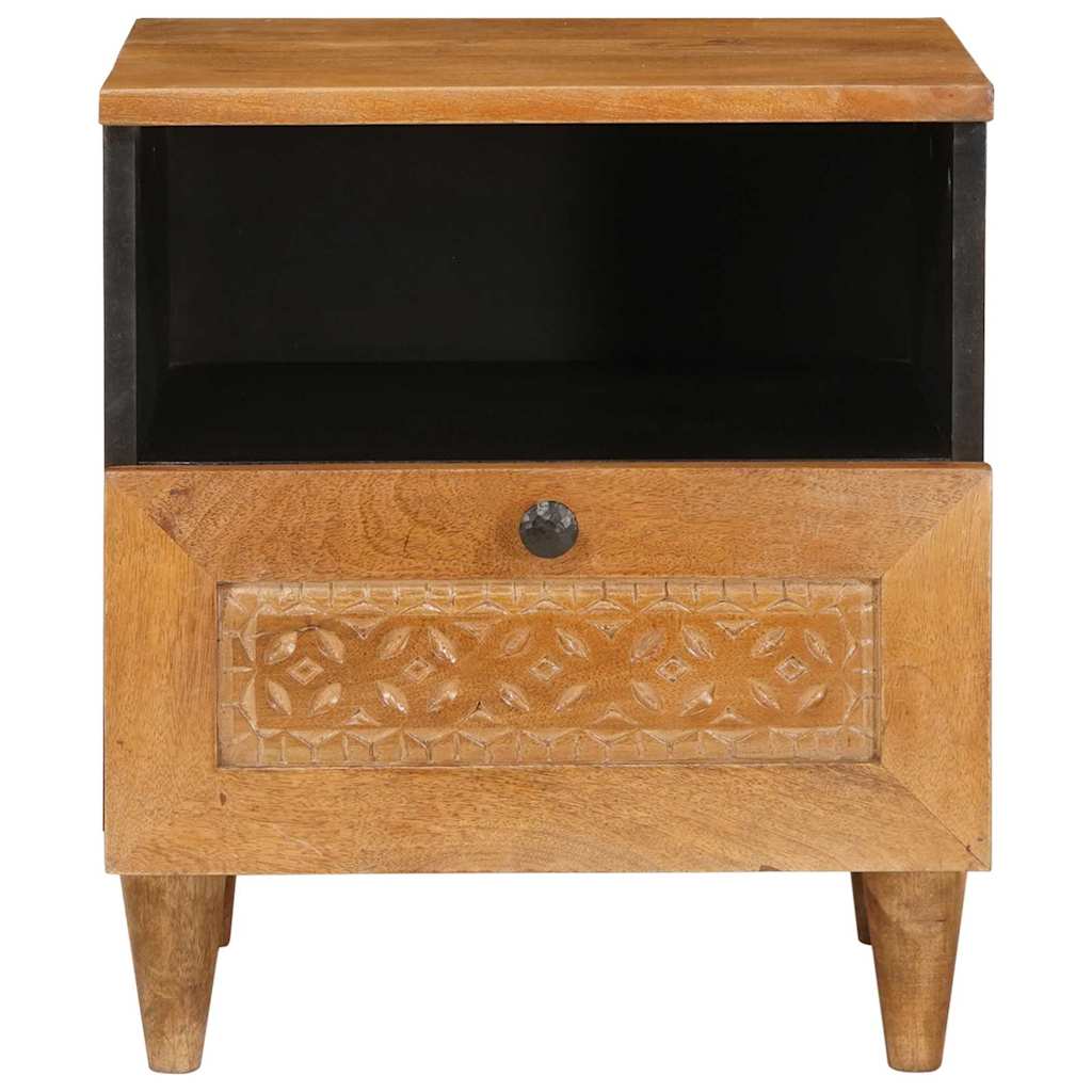 Comodino Marrone chiaro 40 x 33 x 46 cm legno massello di mango