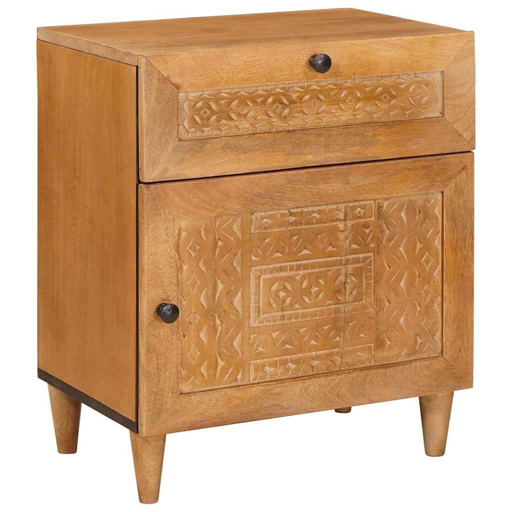 Comodino Marrone chiaro 50 x 33 x 60 cm legno massello di mango