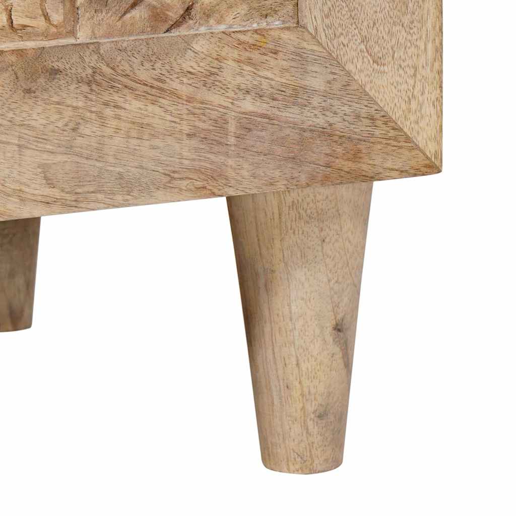 Comodino Beige 40 x 33 x 46 cm legno massello di mango