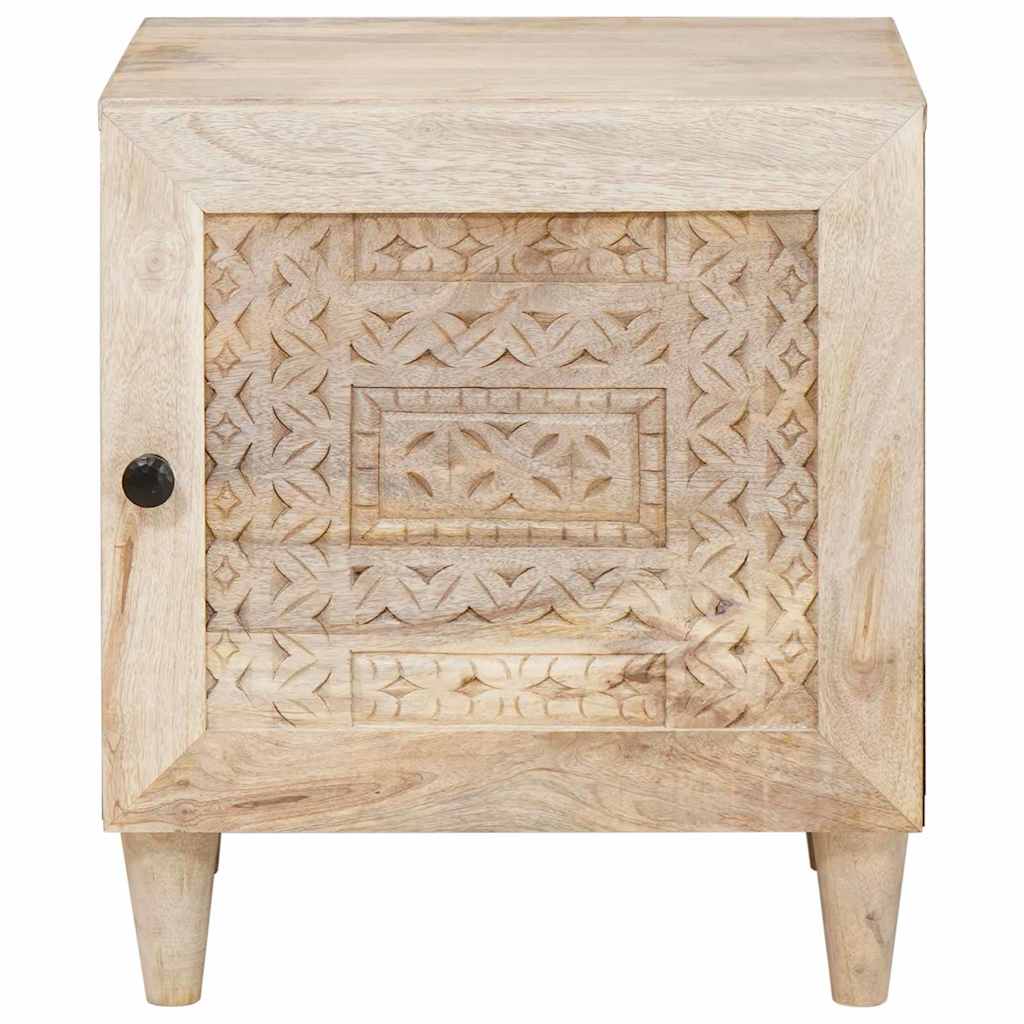 Comodino Beige 40 x 33 x 46 cm legno massello di mango