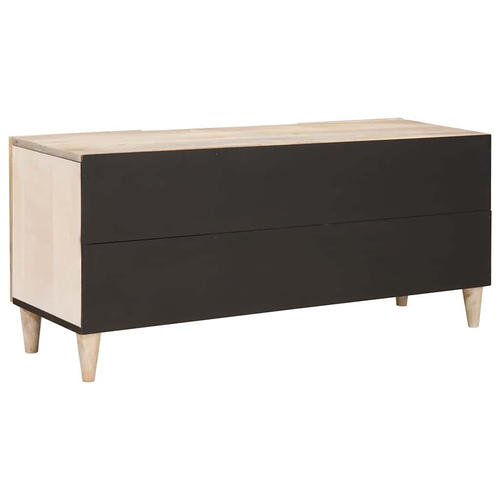 Mobile TV Bianco 105 x 33 x 46 cm legno massello di mango