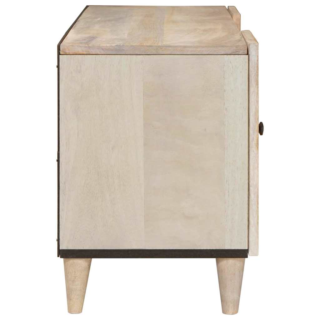 Mobile TV Bianco 105 x 33 x 46 cm legno massello di mango