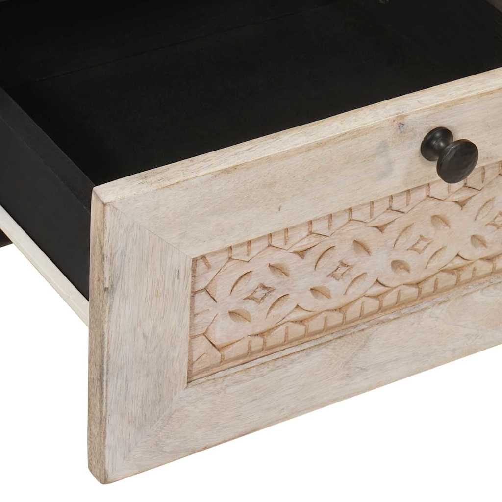Comodino Beige 40 x 33 x 46 cm legno massello di mango