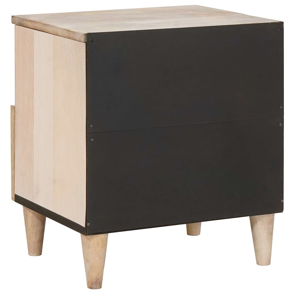 Comodino Beige 40 x 33 x 46 cm legno massello di mango