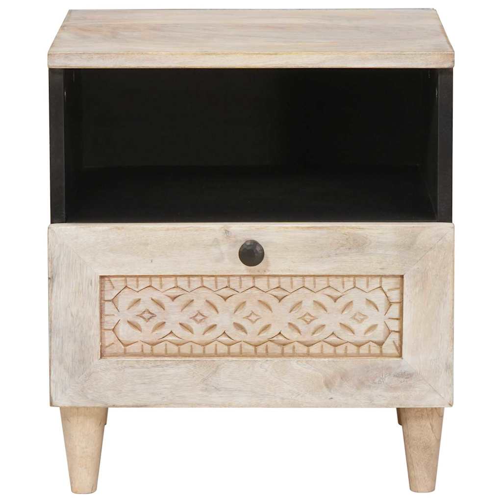 Comodino Beige 40 x 33 x 46 cm legno massello di mango