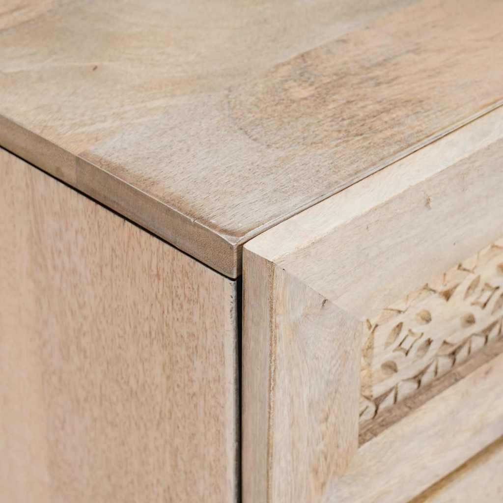 Comodino Beige 50 x 33 x 60 cm legno massello di mango