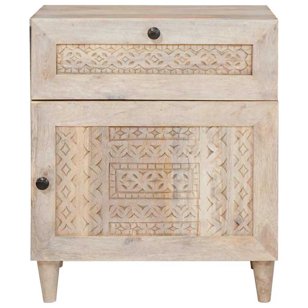 Comodino Beige 50 x 33 x 60 cm legno massello di mango