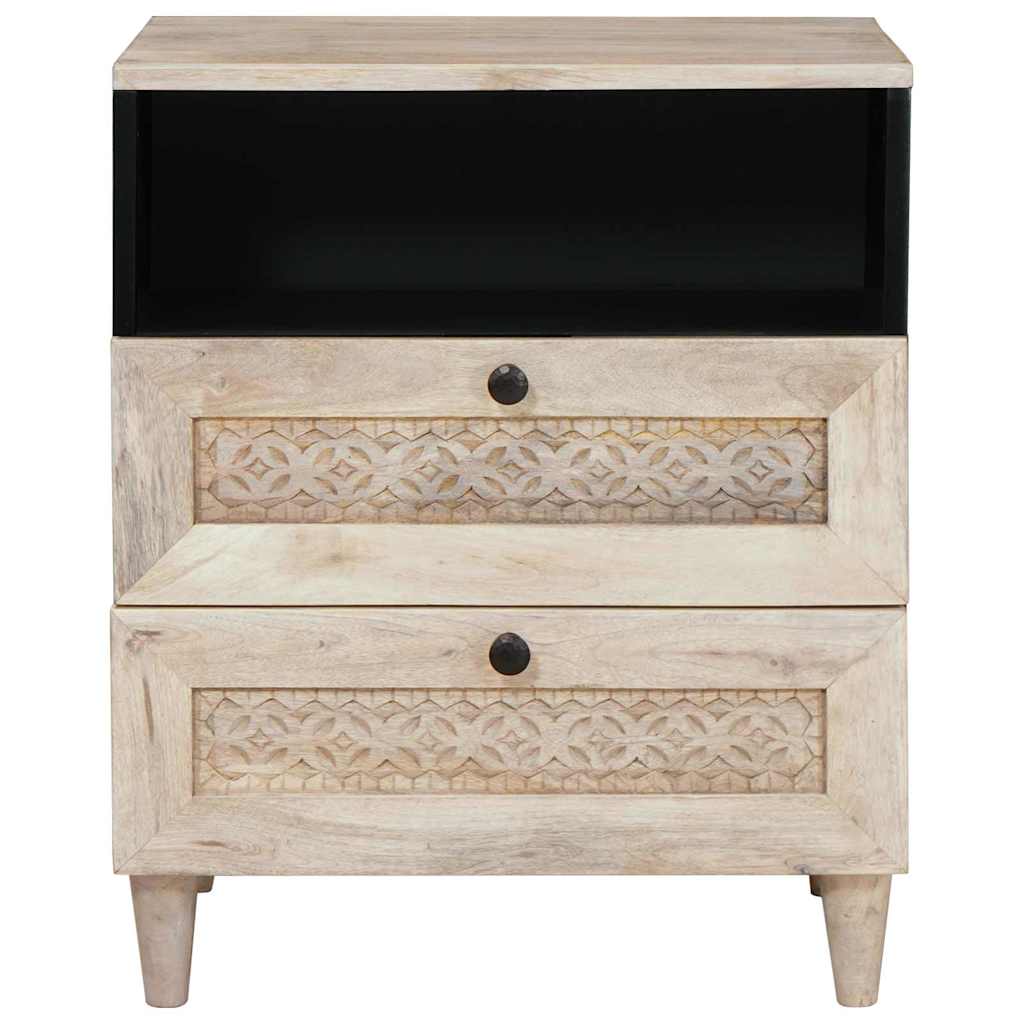 Comodino Beige 50 x 33 x 60 cm legno massello di mango