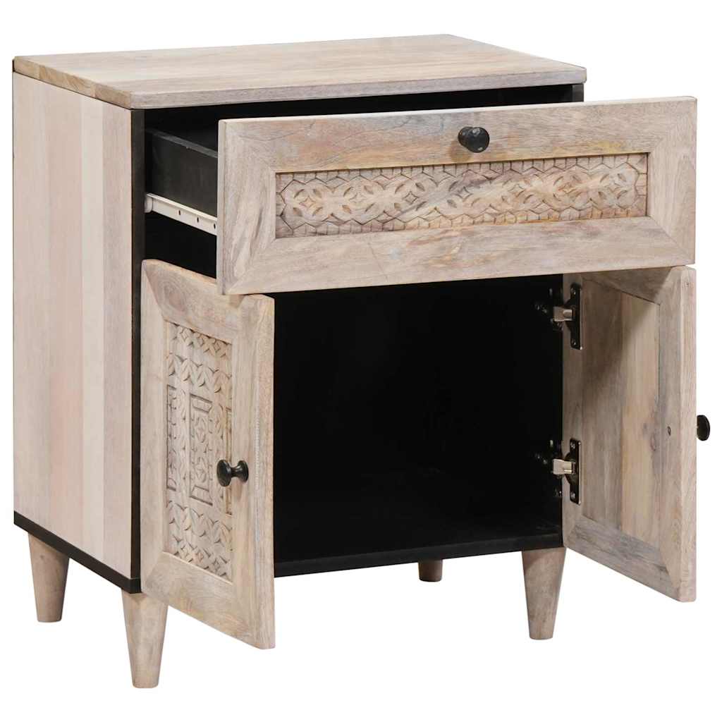 Comodino Beige 50 x 33 x 60 cm legno massello di mango