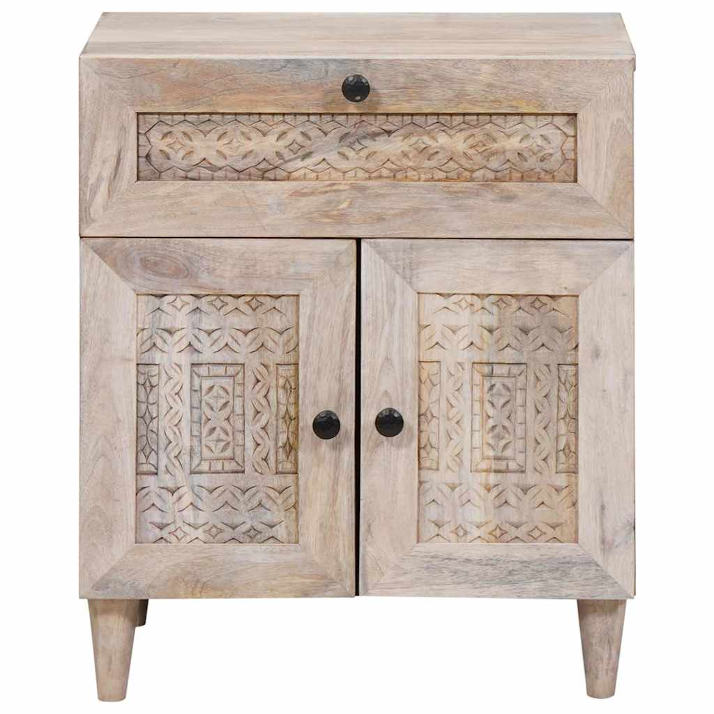 Comodino Beige 50 x 33 x 60 cm legno massello di mango