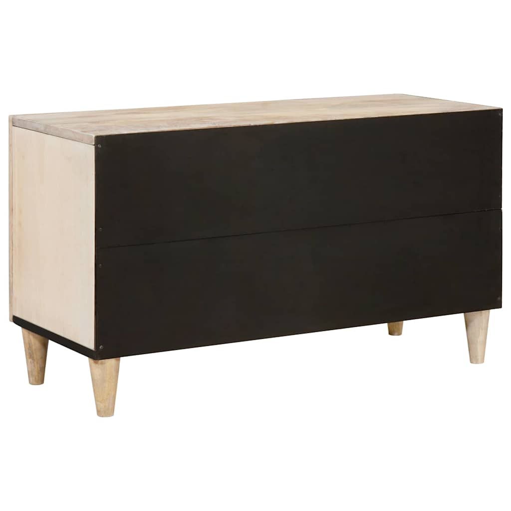 Mobile TV Bianco 80 x 33 x 46 cm legno massello di mango