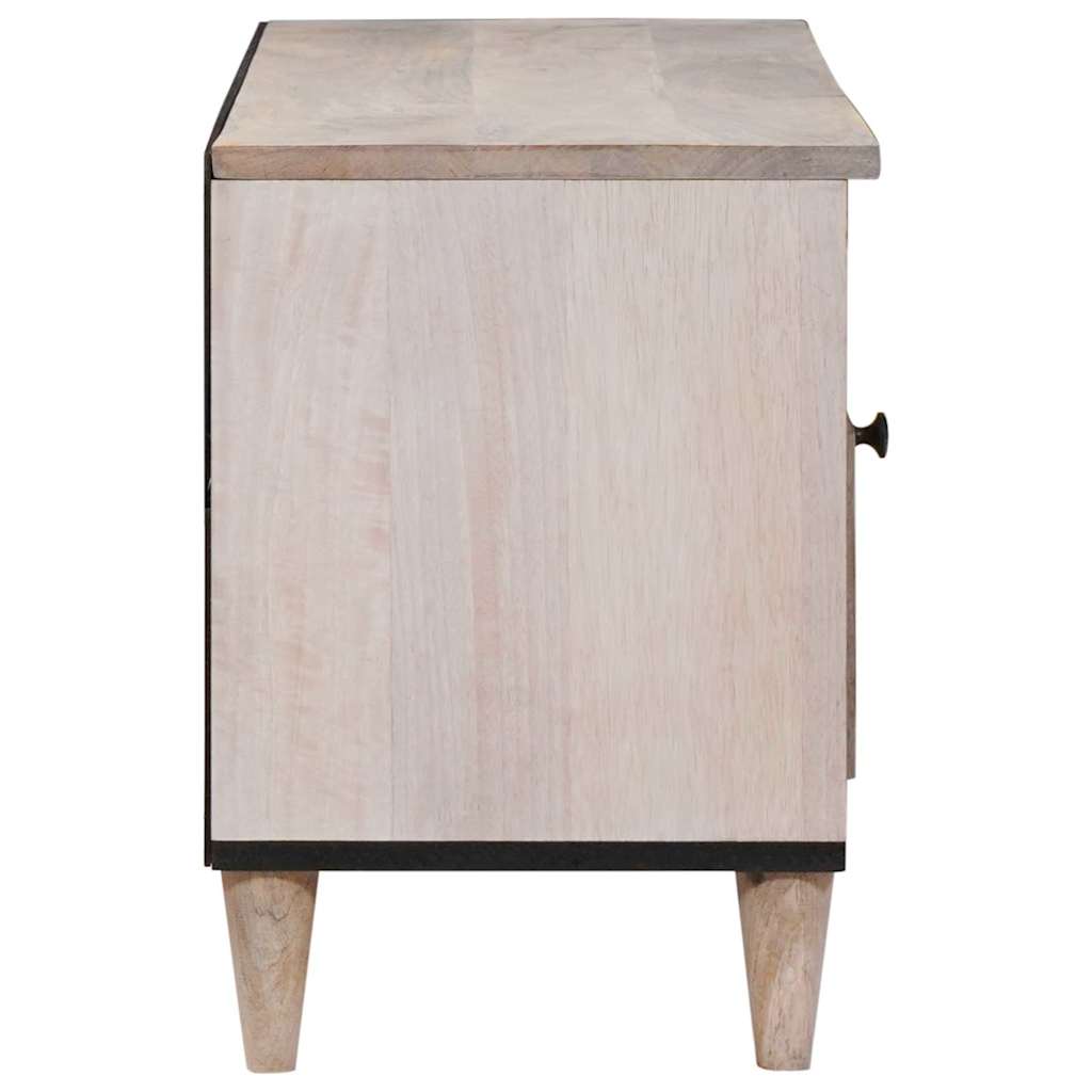 Mobile TV Bianco 105 x 33 x 46 cm legno massello di mango