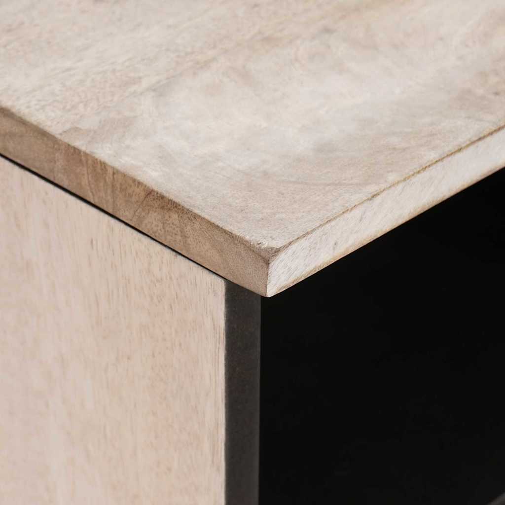 Mobile TV Bianco 80 x 33 x 46 cm legno massello di mango