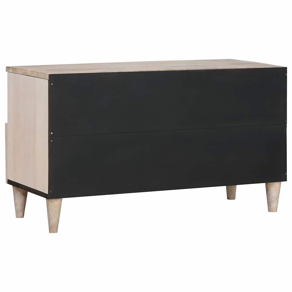 Mobile TV Bianco 80 x 33 x 46 cm legno massello di mango