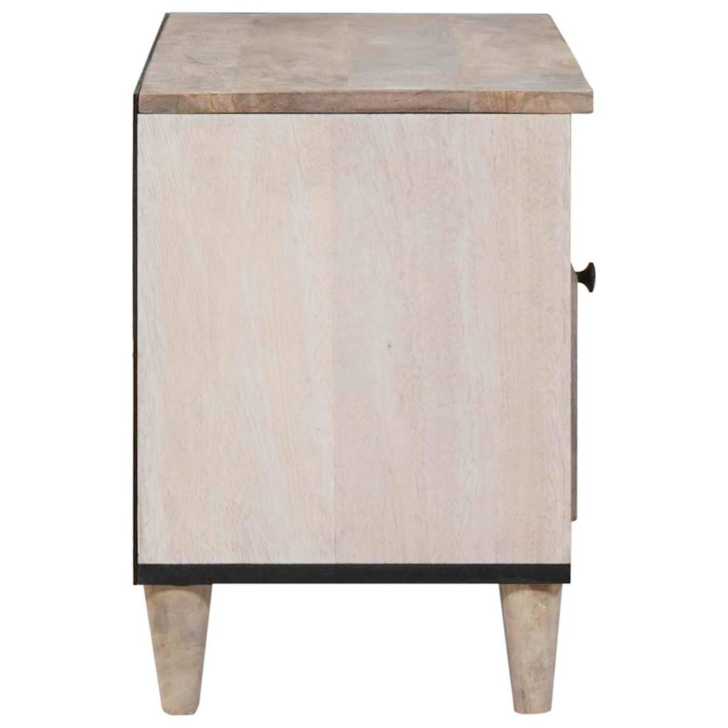 Mobile TV Bianco 80 x 33 x 46 cm legno massello di mango