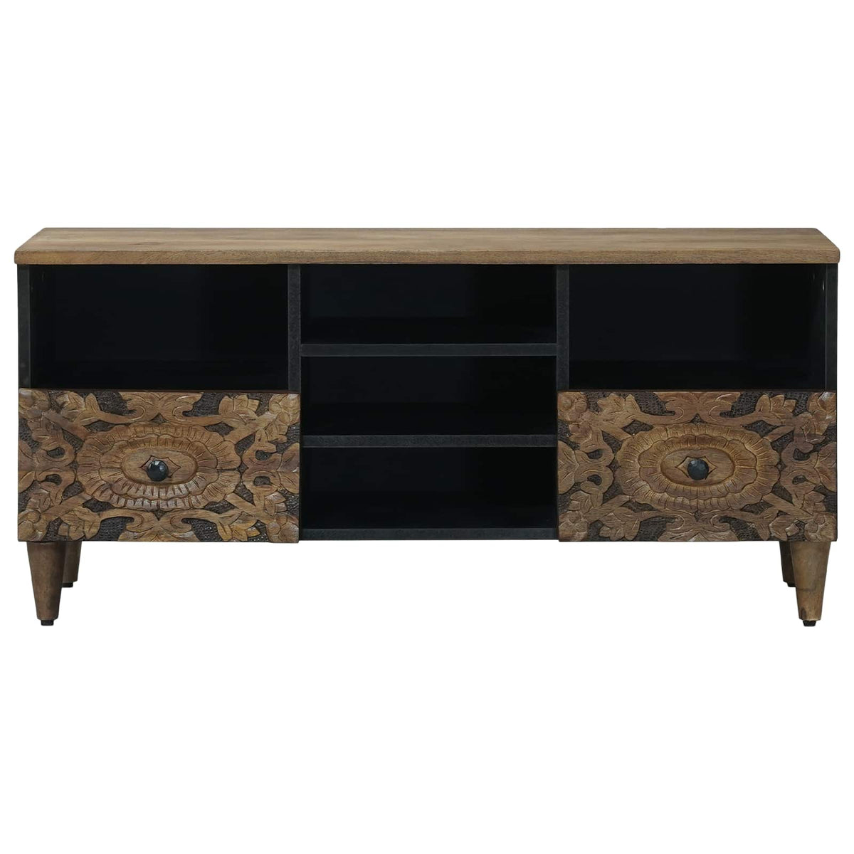 Mobile TV Marrone 100 x 33,5 x 46 cm Legno di mango massello - homemem39