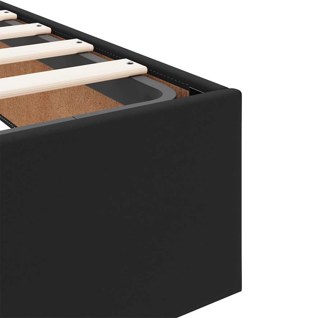 Struttura Letto Pouf senza Materasso Nero 140x200 cm Similpelle | homemem39