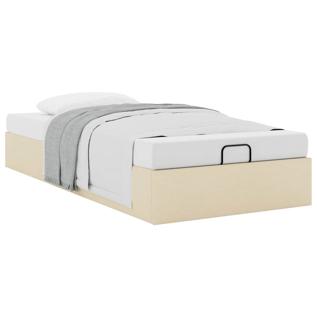 Struttura Letto Pouf senza Materasso Crema 80x200 cm in Tessuto