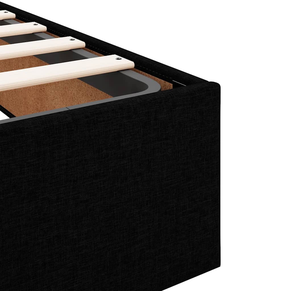 Struttura Letto Pouf senza Materasso Nero 120x190 cm in Tessuto - homemem39