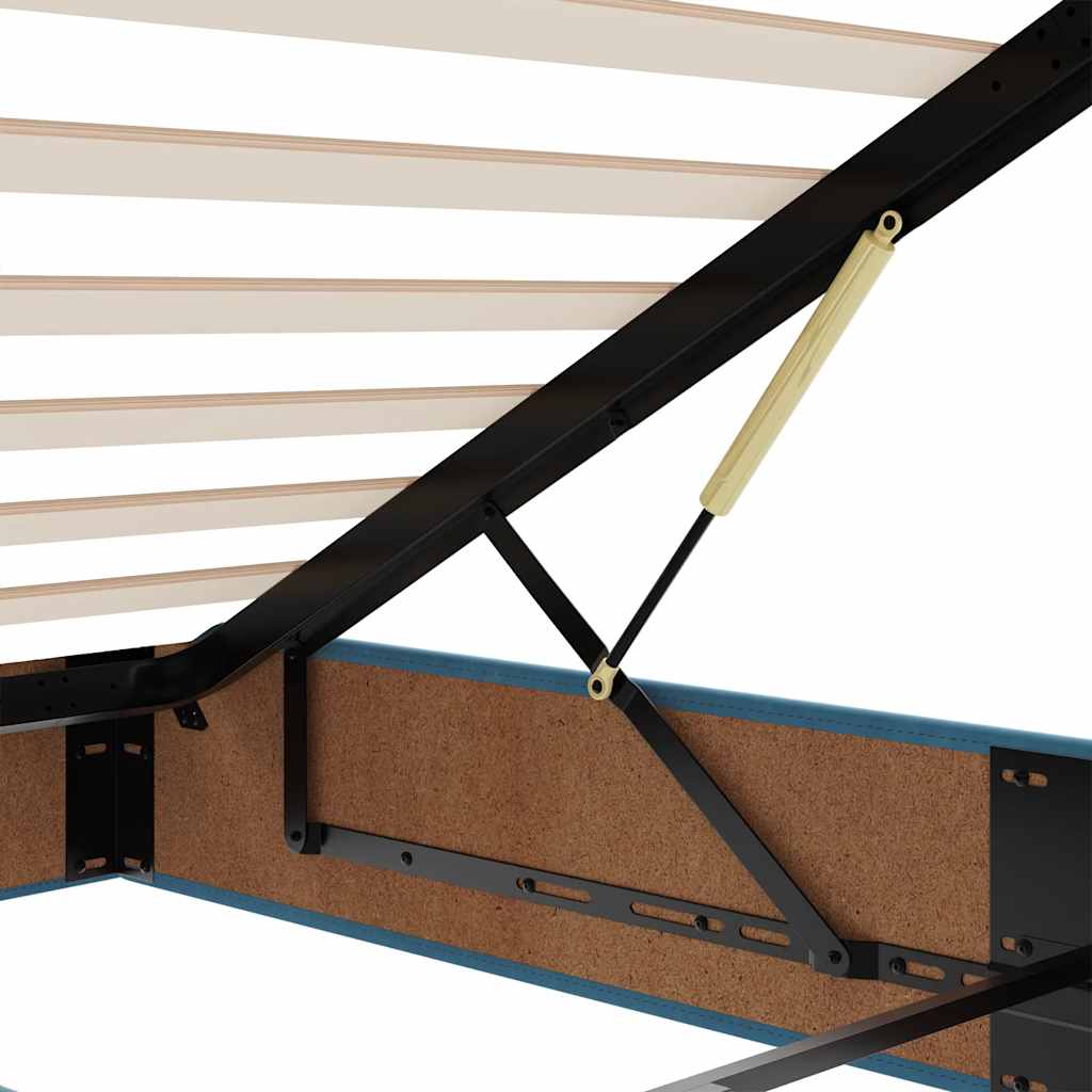 Struttura Letto Pouf con Materasso 140x190 cm in Velluto - homemem39