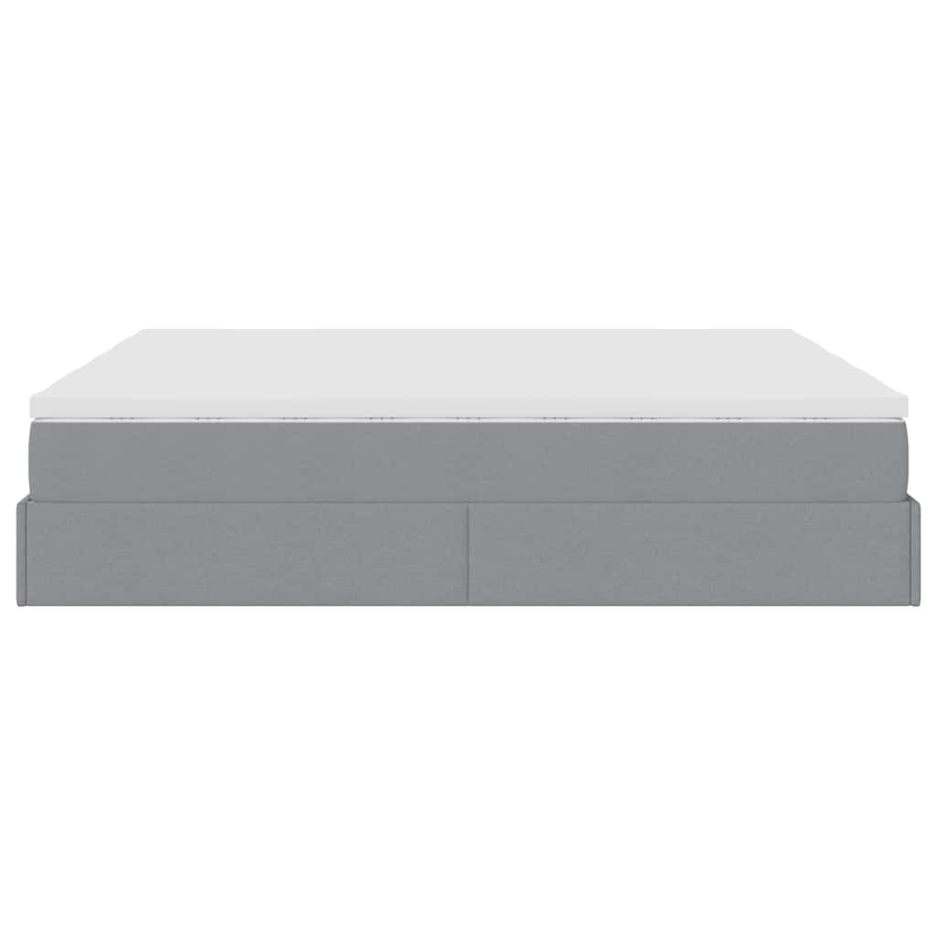Struttura Letto Pouf con Materassi 200x200 cm in Tessuto