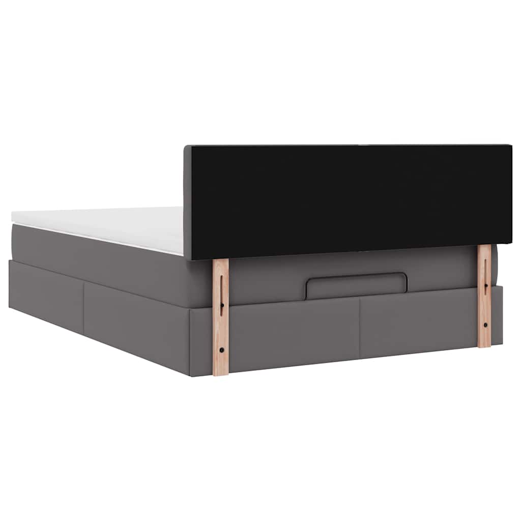 Struttura Letto Pouf con Materasso Grigio 140x200 cm Similpelle | homemem39